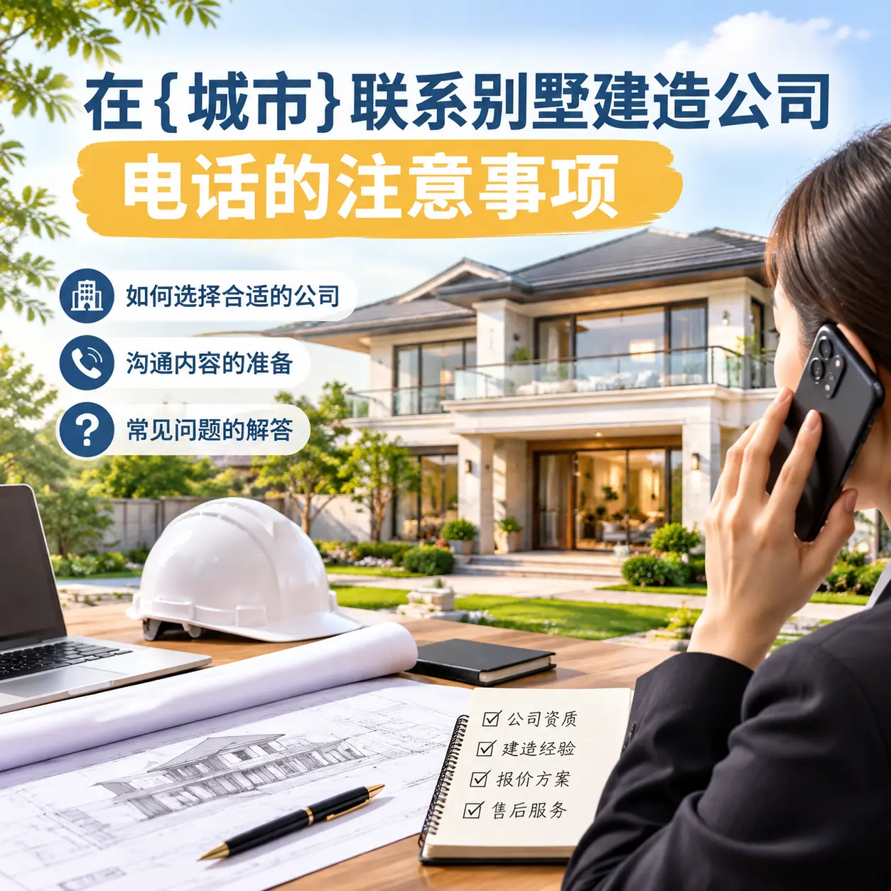 在七星关联系别墅建造公司电话的注意事项